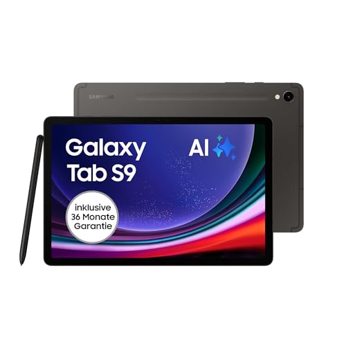Samsung Galaxy Tab S9 AI-Android-Tablet, Wi-Fi, 128 GB / 8 GB RAM, MicroSD-Kartenslot, Inkl. S Pen, Simlockfrei ohne Vertrag, Graphit, Inkl. 36 Monate Herstellergarantie [Exklusiv bei Amazon]