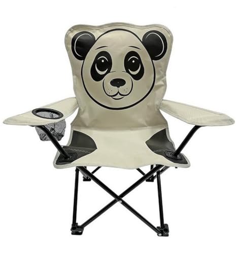Linder Exclusiv LEX Kinder-Anglersessel Campingstuhl Campingsessel mit Getränkehalter (Panda (weiß/schwarz))