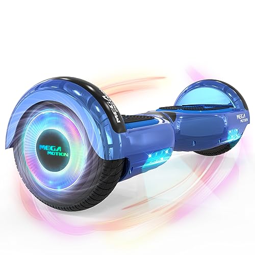 MEGA MOTION Hoverboards für Kinder, 6.5 Zoll Zweirad Selbstbalancierendes Hoverboards mit Bluetooth Lautsprecher, Kommt mit cool leuchtendem Rad, mit LED-Leuchten, Geschenk für Kinder und Jugendliche