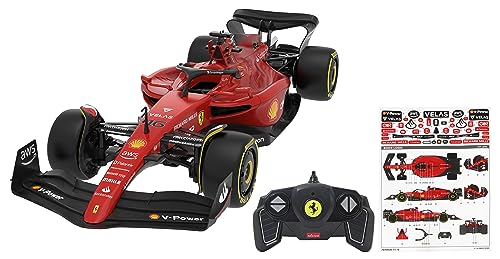 JAMARA Ferrari F1-75 1:18 2,4GHz - 2,4GHz für Mehrspielerbetrieb, offiziell lizenziert, originalgetreue Lackierung, RC-Auto, Rot