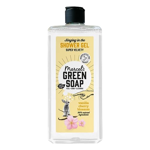 Marcel's Green Soap - Duschgel Vanilla & Cherry Blossom - Mikroplastikfrei - 100% recycelte Plastikflasche - 99% biologisch abbaubar - 100% vegan