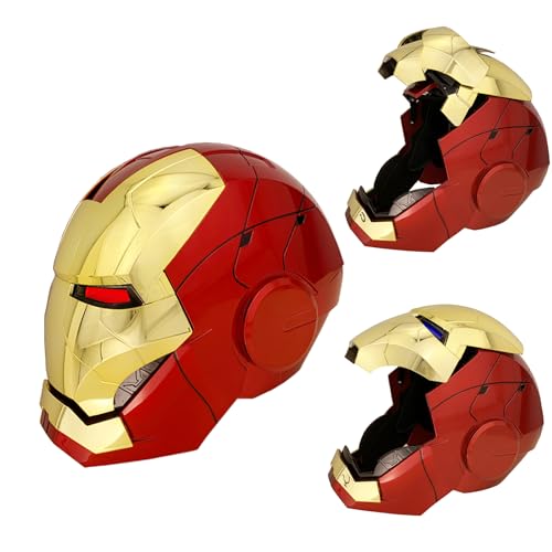 Autoking Iron-Man MK 5 Helm mit Jarvis Sprache, Fernbedienung und Touch-gesteuerter Maske zum Öffnen/Schließen, 1:1 tragbare Superhelden-Maske für Erwachsene, Filmrequisite