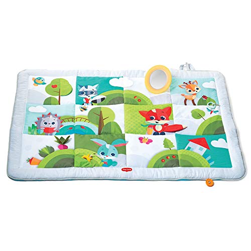 Tiny Love Super Mat, Spielmatte Baby, faltbare Spieldecke (150 x 100 cm), 0+ Monate, 9 Aktivitäten, weiche Krabbeldecke Baby, Spiegel für die Bauchlage, Guck-Guck-Spiel, Beißring, Meadow Days