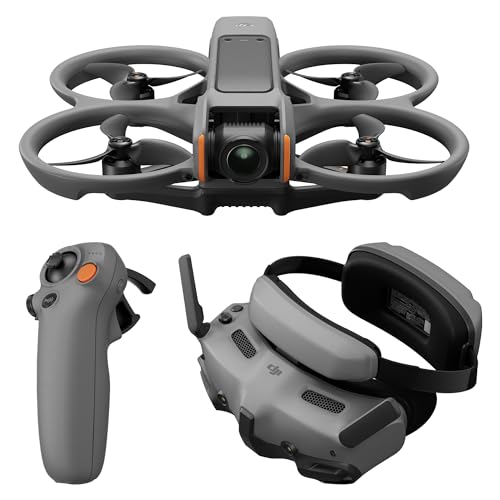 DJI Avata 2 Fly More Combo (1 Akku), FPV-Drohne mit 4K-Kamera, mit Propellerschutz, Flips/Rollen auf Tastendruck, POV Content Kamera-Drohne, inkl. Goggles 3 und RC Motion 3