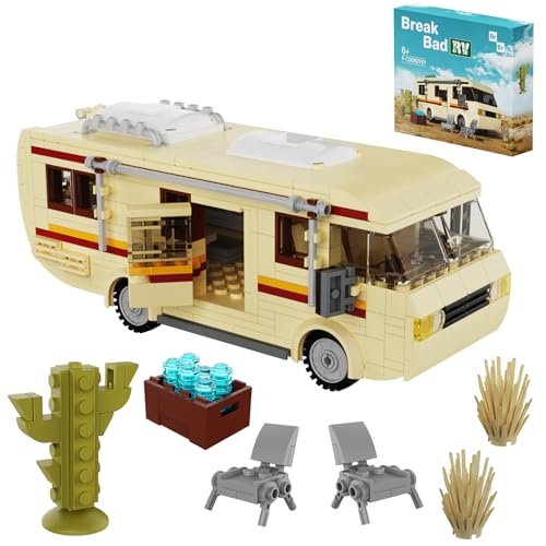 Millionspring Wohnmobil Bausteine ​​für Breaking Bad, DIY Automodell Bausteine, verbessertes kreatives Lernbus-Bauset, Geschenk für Breaking Bad Fans und Kinder zum Weihnachtsgeburtstag (441 Stück)