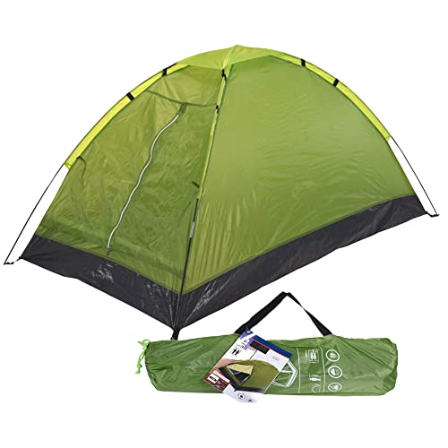 Zelt Festivalzelt Campingzelt mit Transporttasche Camping Trekking 1 bis 2 Mann Personen kompaktes kleines leichtes Kuppelzelt Wanderzelt leicht 1,2kg Wandern (Grün)