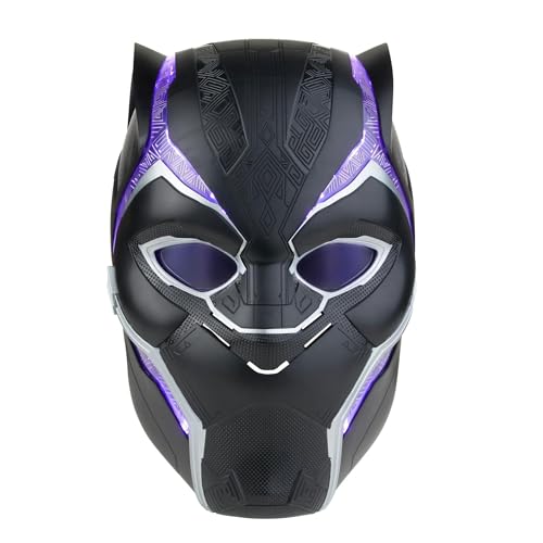 Marvel Hasbro Legends Series Black Panther elektronischer Premium Helm mit Lichtern und klappbaren Linsen, Rollenspielartikel, F3453, Multi