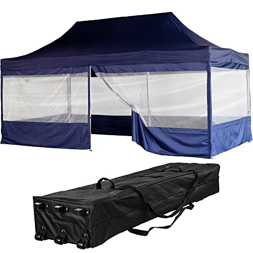 INSTENT Alu-Pavillon 3 x 6 m Pro 4 Seitenteile wasserdicht UV-Schutz 50+, blau