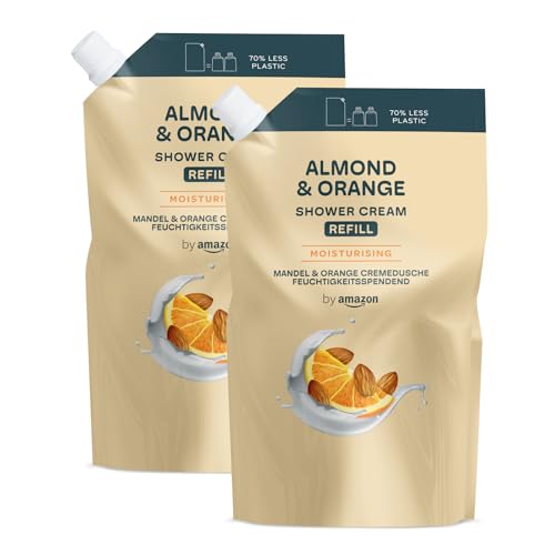 by Amazon Almond & Orange Duschgel Nachfüllpack, 2 x 1000 ml