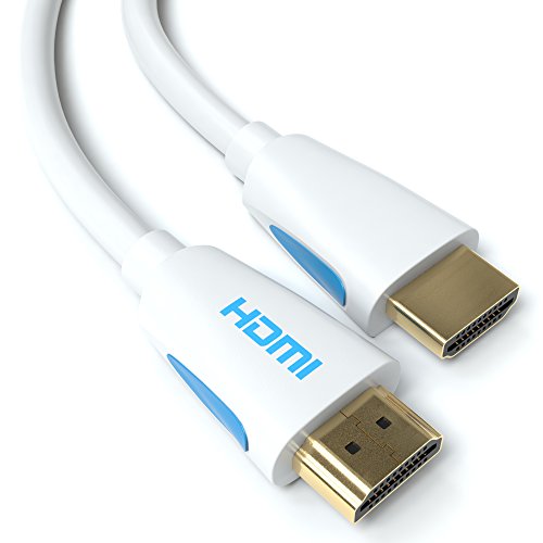 JAMEGA 10m HDMI-Kabel 2.0 Weiß Ultra-HD 4K@60Hz High-Speed Ethernet-Cable HDR ARC 3D 18Gbps kompatibel mit HDMI 2.0/1.4, PS5, PS4, PS3, XBOX Series S, Blu-Ray-Player, DVD, Soundbar, Monitor usw.