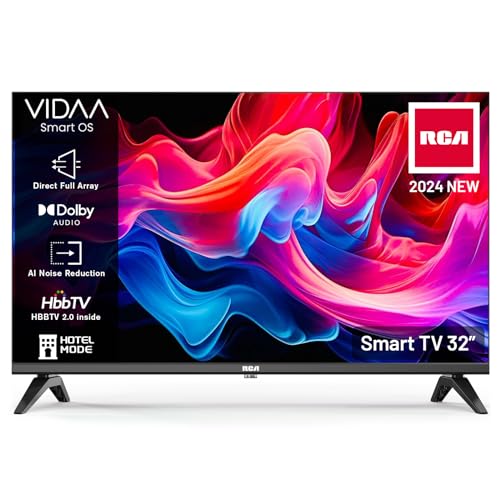 RCA Smart TV 32 Zoll (80cm) HD LED Fernseher mit WLAN, Triple Tuner (DVB-T/T2, DVB-C, DVB-S/S2), App Store, Netflix, YouTube, WiFi, HDMI, USB, CI/CI+ (VRS32HQ1, 2024)