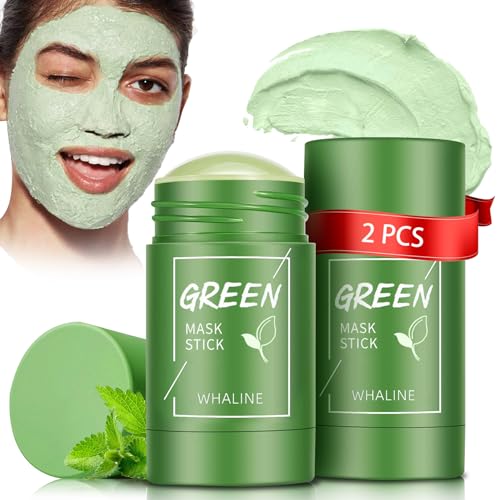 Green Mask Stick,2 Pack Grüntee Purifying Clay Green Tea Mask,Green Stick Mitesser Erfahrungen Mitesser Green Stick Original zur Tiefenreinigung der Poren,Reduzierung von Mitessern,für Alle Hauttypen