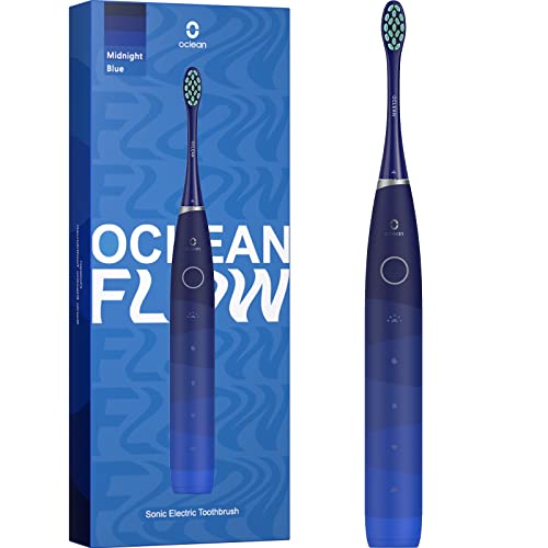 Oclean Flow Elektrische Zahnbürste, Schallzahnbürste mit 180 Tage Akkulaufzeit, 5 Putzmodi Zahnbürste Elektrisch IPX7 Sonic Electric Toothbrush mit DuPont Zahnbürstenkopf, Timer (Blau)