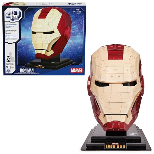 4D Build - Marvel Iron Man-Helm - detailreicher 3D-Modellbausatz aus hochwertigem Karton, 96 Teile, für alle Superhelden-Fans ab 12 Jahren