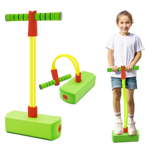 ZephyrCraft FrogJump Pogo Stick für Kinder, Outdoor Spielzeug für Kinder von 3-12 Jahren, Schaumstoff-Jumper mit Quietscher, Geburtstags, Spaßiges Gartenspiel