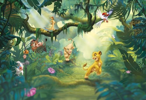 Disney Fototapete von Komar - LION KING JUNGLE - König der Löwen - Größe 368 x 254 cm (Breite x Höhe), Kinderzimmertapete, Simba, Kindertapete - 8-475