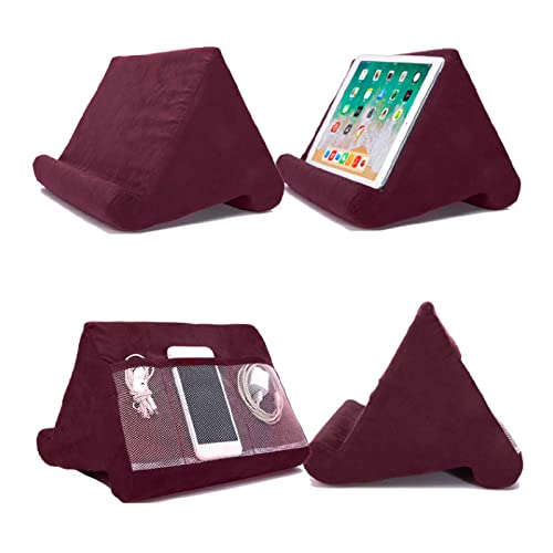 Yuehuamech Tablet Kissen Ständer, Multi- Winkel Lap- montierte Soft Stand Handy Ständer für Tablet, Buch und E- Reader, Zeitschriften, Smartphones, Universal Lazy Halter mit großen Mesh Taschen
