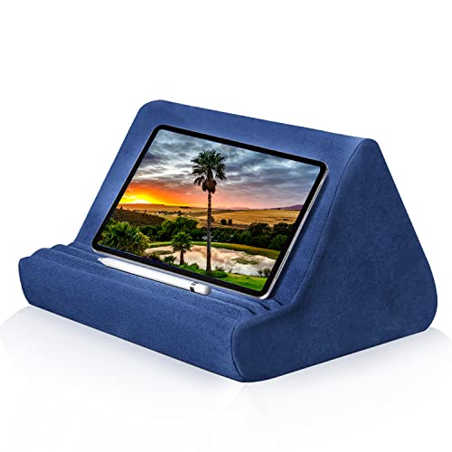 BEEK CV9J Kissen Kissenständer Buchablage Pillow Multi Neigungswinkel Soft Bed Holder Tragbarer Dreieck Tablet Ständer (Royal Blue), Acrylic
