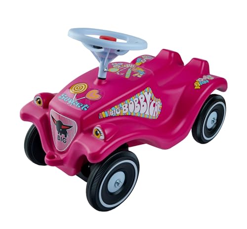 BIG-Bobby-Car-Classic Candy - Kinderfahrzeug mit Aufklebern in Candy Design, für Jungen und Mädchen, belastbar bis zu 50 kg, Rutschfahrzeug für Kinder ab 1 Jahr, Pink
