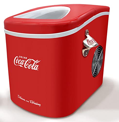 Salco Coca-Cola Eiswürfelmaschine Eiswürfelbereiter Ice Maker 12 kg Selbstreinigend leise LED-Display 2 Eiswürfelgrößen Küche Party Geburtstag