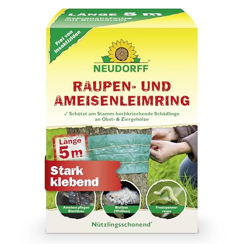 Neudorff Raupen- und AmeisenLeimring schützt Obst- und Ziergehölze gegen Schädlinge, die am Stamm hochkriechen - 5m