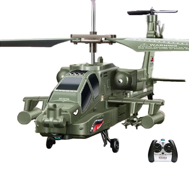 efaso RC Helikopter SYMA S109G Apache Ferngesteuerter Hubschrauber mit LED Beleuchtung/Gyroskope - RC Hubschrauber Indoor 3 Kanal Armee/Militär Mini Helikopter