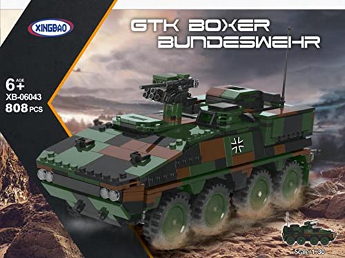 BlueBrixx GTK Boxer – Marke Xingbao – Bundeswehr Klemmbaustein-Set – Artikel-Nr. 06043 – Bestehend aus 808 Bauelementen – Kompatibel mit Klemmbausteinen anderer Hersteller