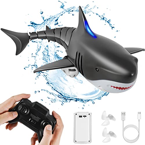 Kiztoys Ferngesteuertes Hai-Spielzeug, 2.4GHz RC Boot Simulation Hai, Shark Spielzeug Pool Wasserspielzeug, Elektrischer Boot Ferngesteuert Spielzeug Geschenk für Jungen und Mädchen