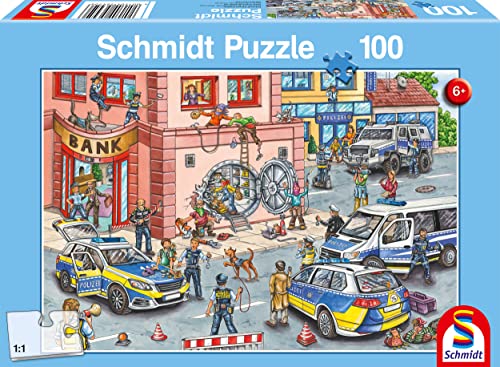 Schmidt Spiele 56450 Polizeieinsatz, 100 Teile Kinderpuzzle, one size