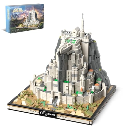 QLT Ideas Architecture Minas Tirith Klemmbausteine Mini Bausteinen,Nicht Kompatibel Mit Lego Lord Film STEM The Magic Rings Minas Tirith deko Geschenk für Erwachsene und Jungen ab 8-16+ 1680 pcs