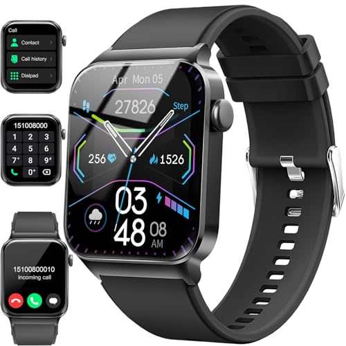 Smartwatch Herren Damen mit Telefonfunktion/Message Reminder, 1,85' Fitnessuhr, 112+ Sportmodi IP68 Wasserdicht Smart Watch, Sportuhr mit Puls-Schlaf-Monitor Schrittzähler, Uhr für Android iOS
