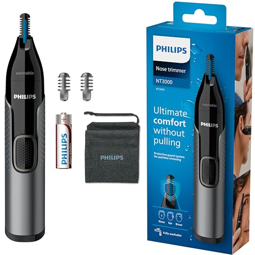 Philips Nose trimmer Series 3000 Nasenhaar-, Ohrenhaar- und Augenbrauentrimmer mit PrecisionTrim-Technologie (Modell NT3650/16)