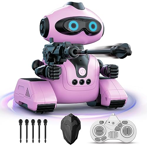 URBZUE Roboter Kinder, Ferngesteuerter Roboter gestensteuerter Roboter Rose intelligente programmierbare RC Roboter mit LED-Augen, Musik, Bewegung Jungen Mädchen Geschenke ab 3 4 5 6 7 8 Jahre