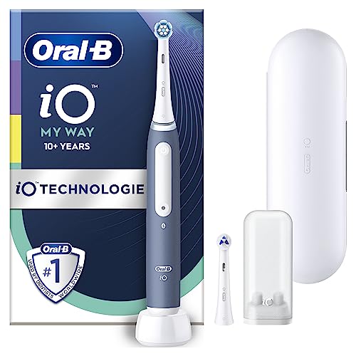 Oral-B iO My Way Elektrische Zahnbürste/Electric Toothbrush ab 10 Jahren, 4 Putzmodi für Zahnpflege, extra Aufsteckbürste für Zahnspange, 1 Reiseetui, Designed by Braun, ocean blue