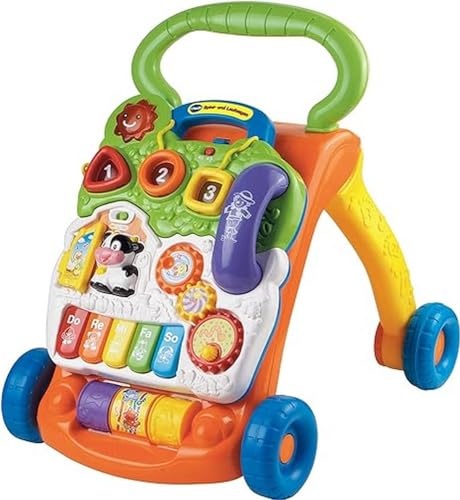 VTech Baby Spiel- und Laufwagen – Lauflernwagen mit regulierbarer Geschwindigkeit, Musik und abnehmbarem Spielboard – Für Kinder von 12-36 Monaten, Klein