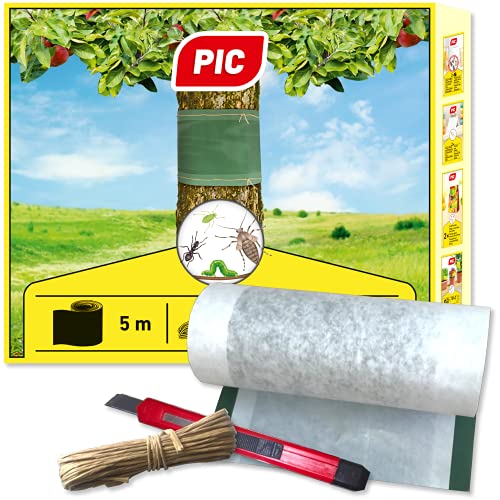 PIC Leimringe für Obstbäume selbstklebend - 5 Meter Leimring, stammschutz für obstbäume - Baumschutz, Baumleimring, Raupenleim für Obstbäume als Ring, Baumstamm Schutz