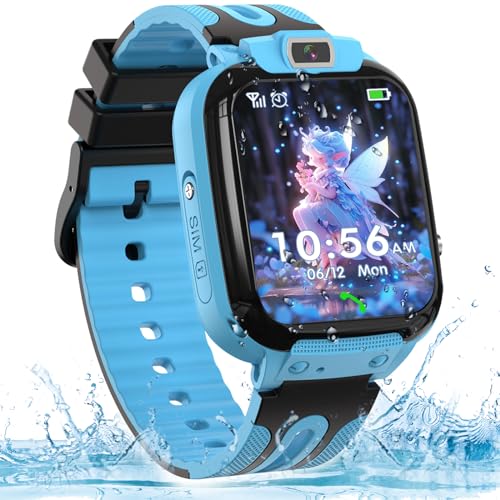 kaacly Smartwatch Kinder, Kinder Smartwatch Telefon mit GPS,SOS,Wecker,IP68 Wasserdicht Smartwatch Geschenke für Jungen und Mädchen Student