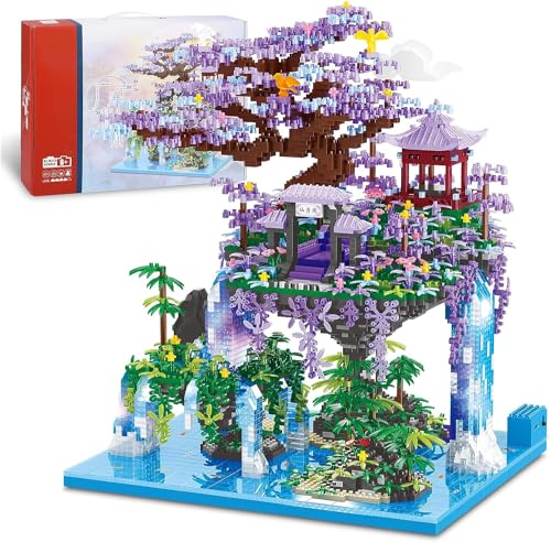 Ideas QLT Japan Architecture The Moon Palace Pavilion Micro Mini Bausteine,Klemmbausteine Pflanzen Japanisch Ideas deko Geschenk für Erwachsene (Nicht Kompatibel Mit Lego Haus 4574PCS)