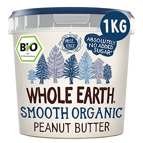 Whole Earth Bio Erdnussbutter | Peanut Butter | Creamy | 1kg | Vegan | ohne Palmöl | ohne zugesetzten Zucker | Protein | Perfekt für Sportler