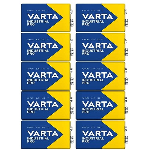 Varta 4022 Industrial 9V Block Alkaline Batterie, 10 Stück