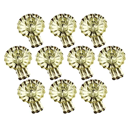 10 Stück Set Baumkerzenhalter Clip Kerzenhalter Baumklemmen Weihnachtsbaumkerzenhalter in Zapfenform (Gold)