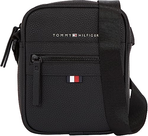 Tommy Hilfiger Herren Umhängetasche Essential PU Mini Reporter Klein, Schwarz (Black), Einheitsgröße