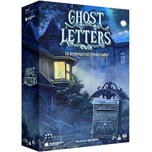 BORGOS Ghost Letters - Murder Mystery Spiel mit geheimen Rollen - Gesellschaftsspiel - Krimispiel für Erwachsene ab 14 - Partyspiel - Deduktionsspiel