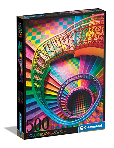 Clementoni 35132 Colorboom-Stairs, Puzzle 500 Teile Für Erwachsene Und Kinder 14 Jahren, Geschicklichkeitsspiel Für Die Ganze Familie, Mehrfarbig