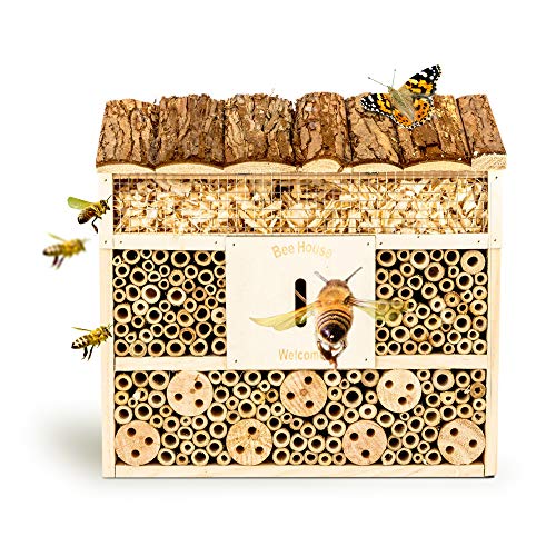 bambuswald© Insektenhotel 29,5 x 10 x 28,5 cm | Bienenhotel Unterschlupf für Insekten - Insektenhaus Naturmaterialien. Gelebter Natur- & Artenschutz für Zuhause -Nistkasten Haus wildbienenhotel Schutz