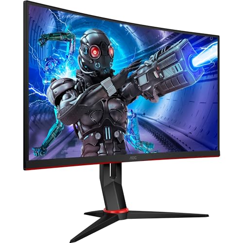 AOC Gaming C27G2ZU - 27 Zoll FHD Curved Monitor, 240 Hz, 0.5ms, FreeSync Premium (1920x1080, HDMI, DisplayPort, USB Hub) schwarz/rot