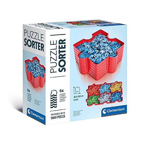 Clementoni Puzzle-Sortierer - 6x stapelbare Sortierhilfe Schalen für Aufbewahrung, Organisation & Transport - Puzzle-Zubehör für Puzzle bis 1000 Teile, 37040