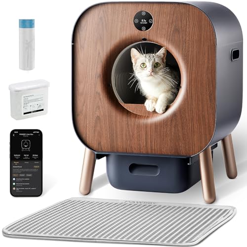 PAWBBY P1 Ultra Katzenklo Selbstreinigend, Selbstreinigende Katzentoilette, TÜV-Zertifizierung, Anti-Klemm-/Pflanzendesodorierendes Design, App-Steuerung, Extra Groß für Mehrere Katzen