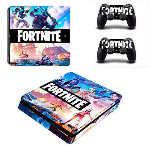 PlayStation 4 Fortnite Console Skin, Decal, Vinyl, Sticker, Faceplate - Console and 2 Controllers - Protective Cover PS4 Slim