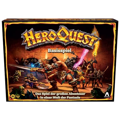 Avalon Hill HeroQuest Basisspiel, Dungeon Crawler Fantasie-Abenteuerspiel mit Miniaturen, ab 14 Jahren, für 2 − 5 Spieler